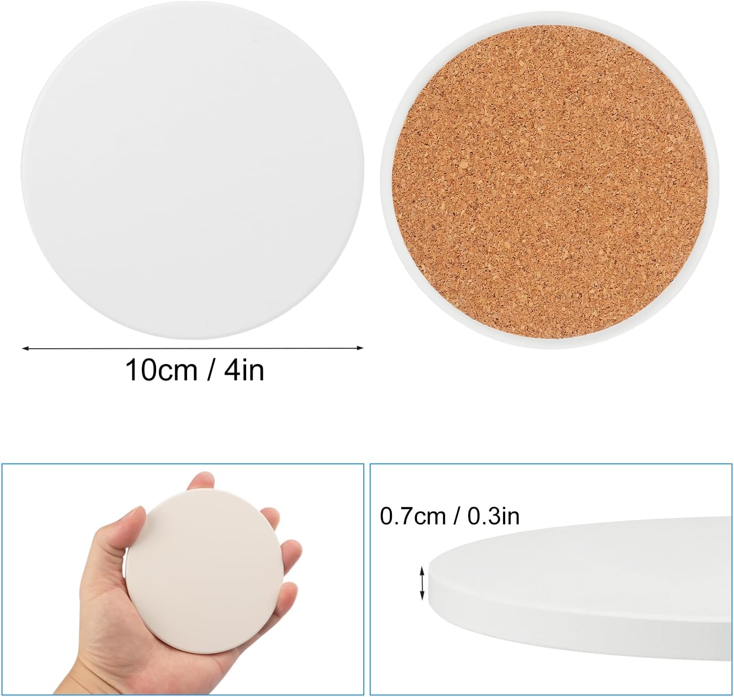 4" Round Ceramic Coasters