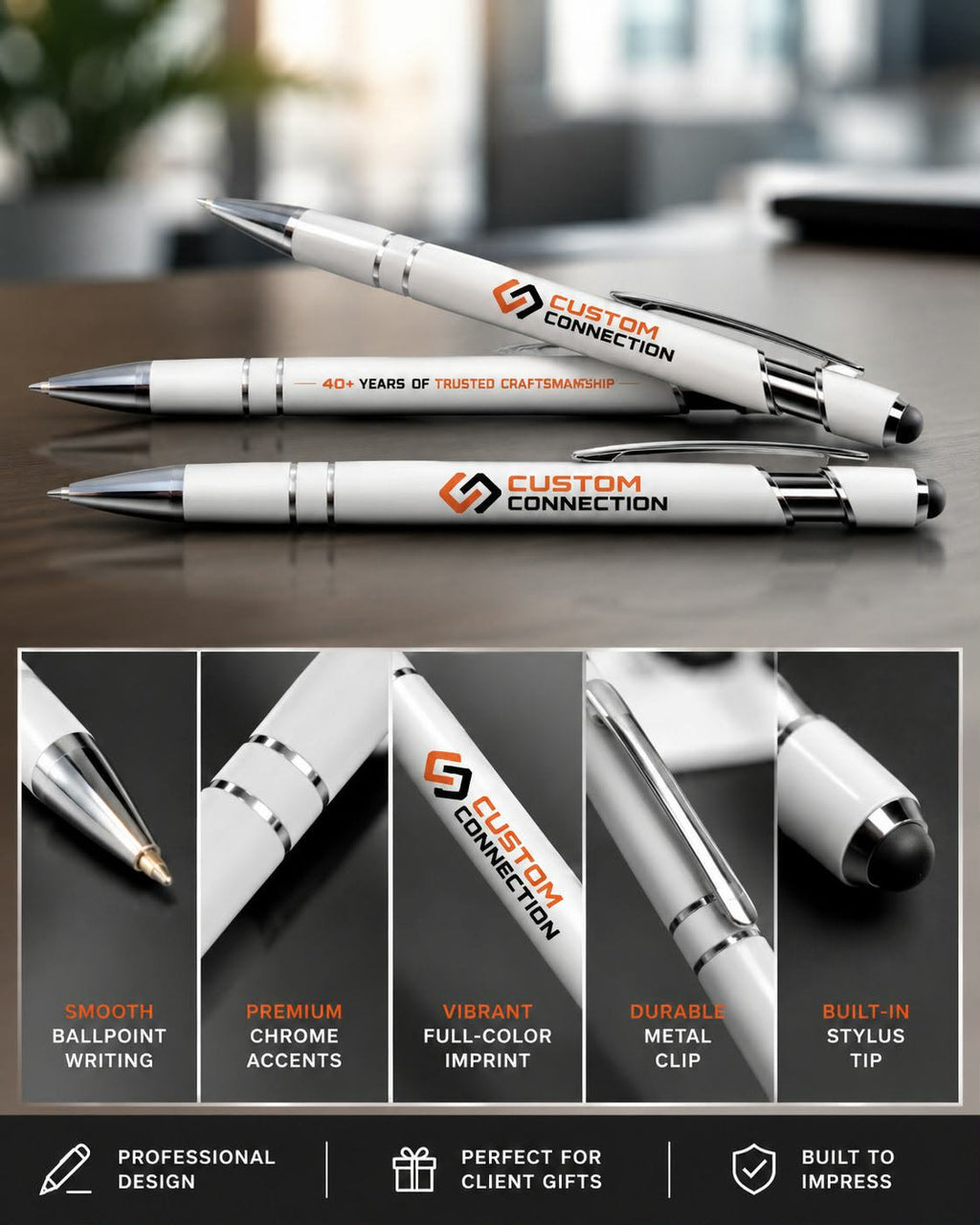 Soft Touch Stylus Metal Pens (Full Color)